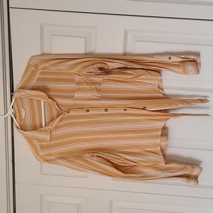 Mustard Pin Stripe Tie Bottom Top